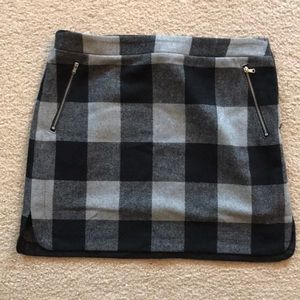A.n.a checked poly/wool blend skirt.
